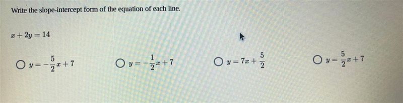 Plz help. Write the slope intercept form of the equation-example-1