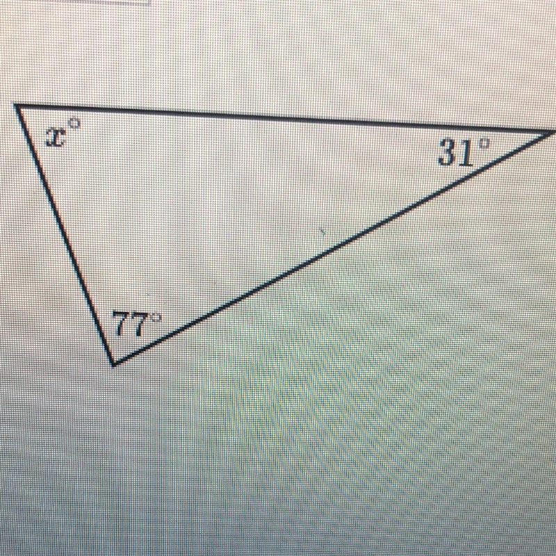 Find the value of x in the triangle shown below help please!!-example-1