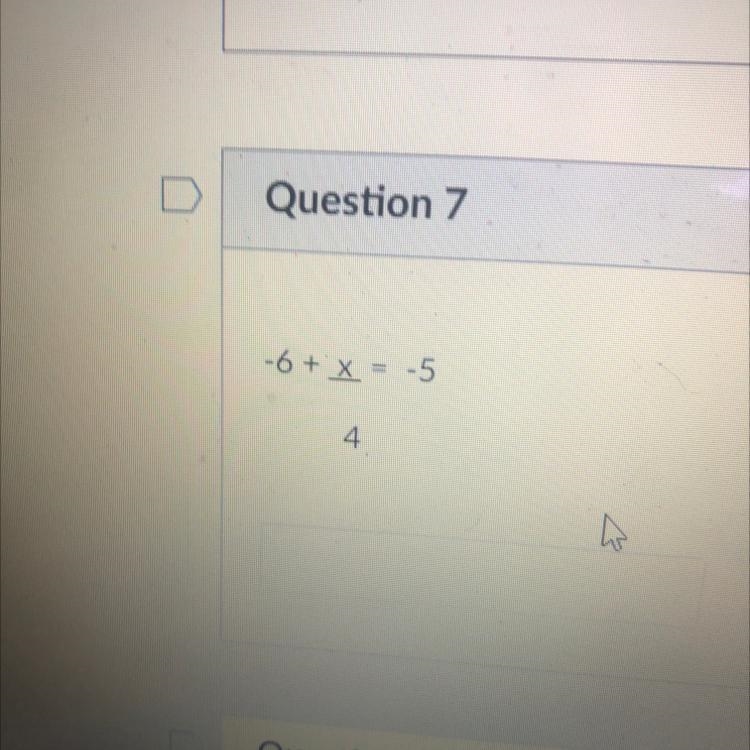 -6 + x = -5 4. Pls help doing a test-example-1