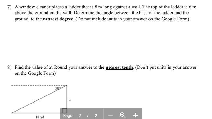 I need help with these two questions!! I got 72° for Question 7, I don't know I need-example-1