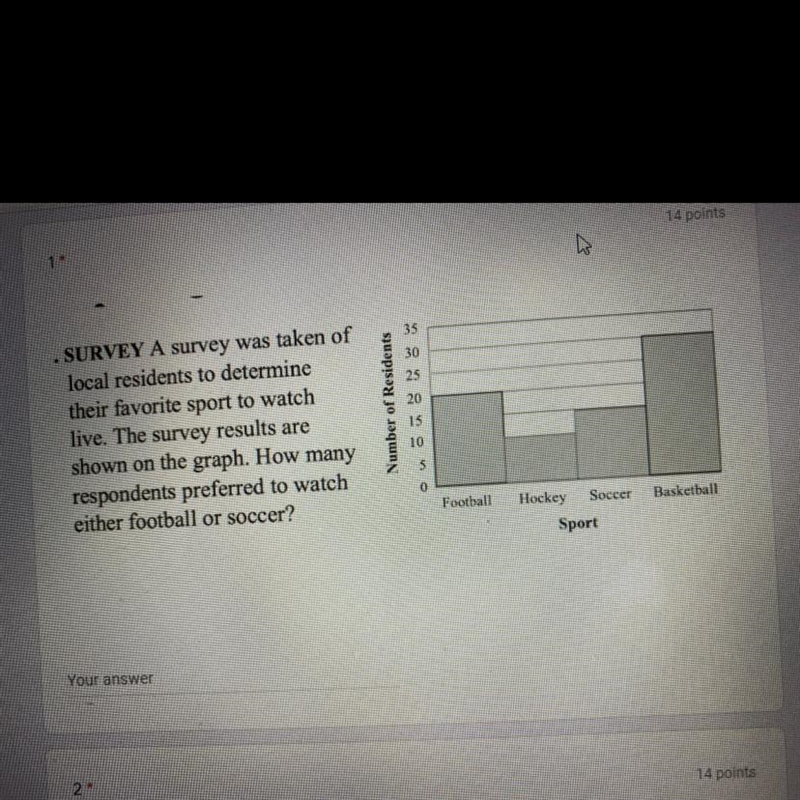 How many respondents preferred to watch either football or soccer-example-1