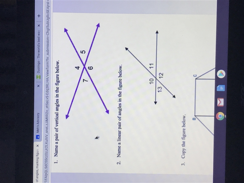 Name a pair of vertical angle-example-1