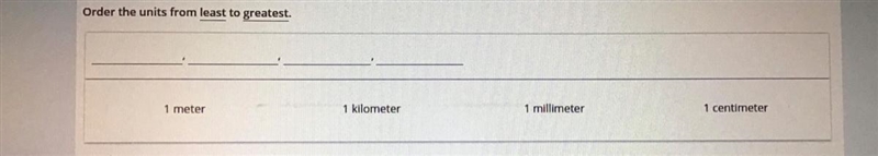 Can someone help me order the units from least to greatest-example-1