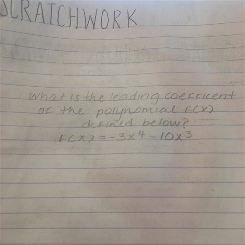 What is the leading coefficient of the polynomial f(x) defined below:-example-1