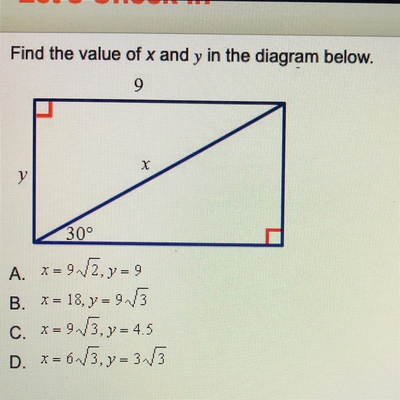 Find the value of x and y in the diagram below.-example-1