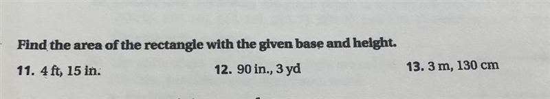 Find the area of the rectangle with the given base and height.-example-1