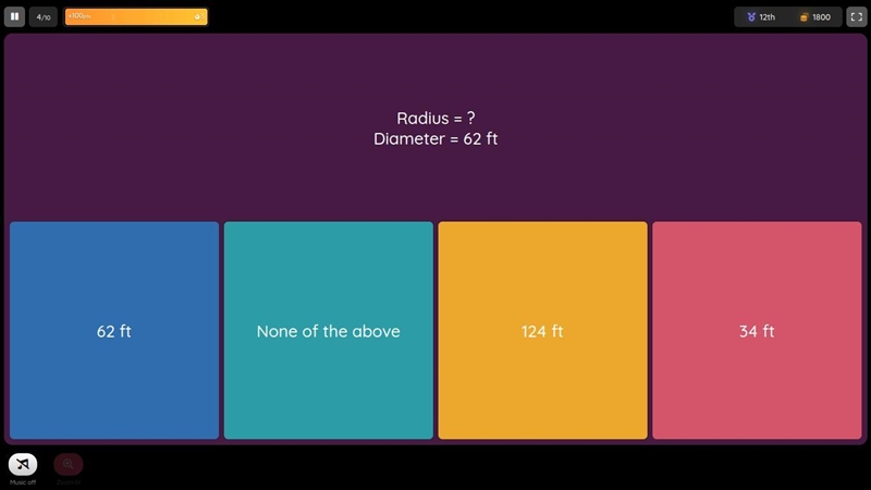 Radius = ? Diameter = 62 ft-example-1