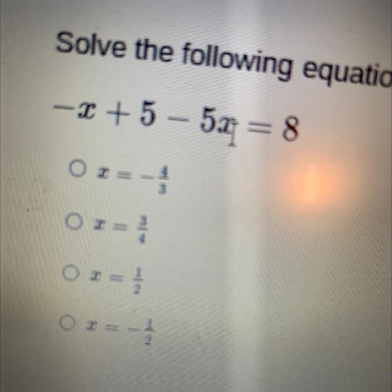 -x+5-5x=8 pls help and I’ll give brainlluest-example-1