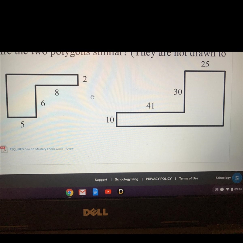 3. Are the two polygons similar? (They are not drawn to scale, but assume all angles-example-1