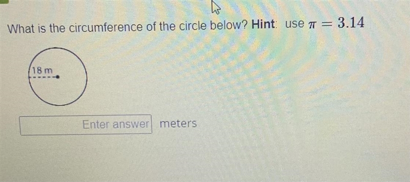 What is the circumference of the circle below?-example-1