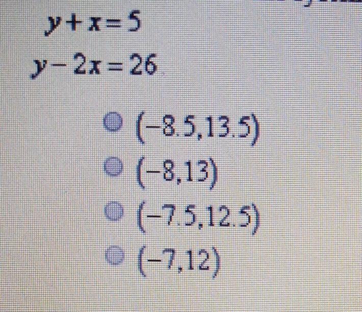 Find the solution to the system of equations by using either graphing or substitution-example-1