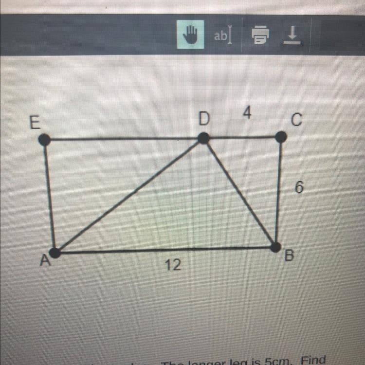 Given ABCE is a rectangle, find the length of AD Help me-example-1