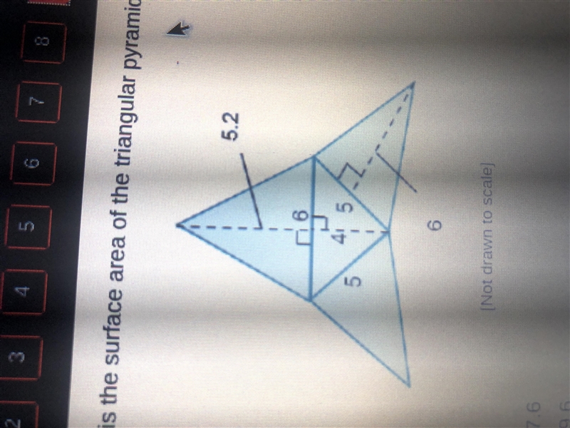 What is the surface area of the triangular pyramid shown?round to the nearest tenth-example-1