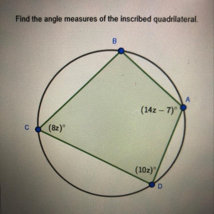 Find all the angle measures for the quadrilateral-example-1