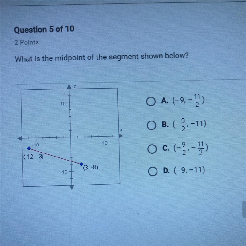 What is the midpoint of the segment shown below-example-1