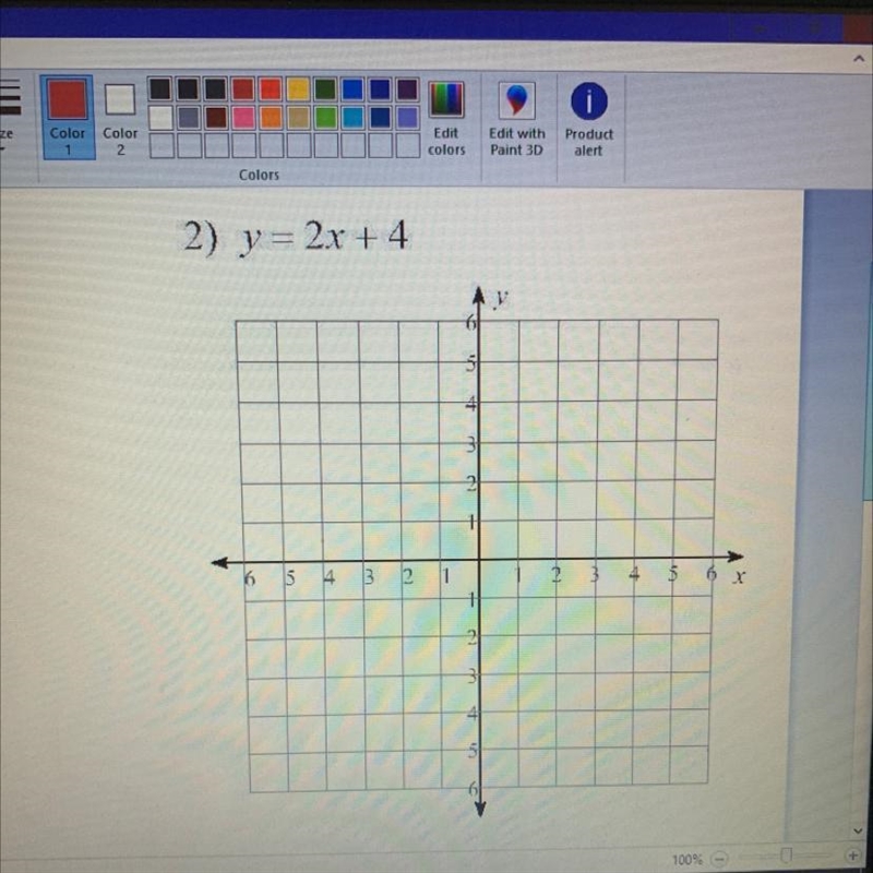 Can someone help me graph y = 2x + 4-example-1