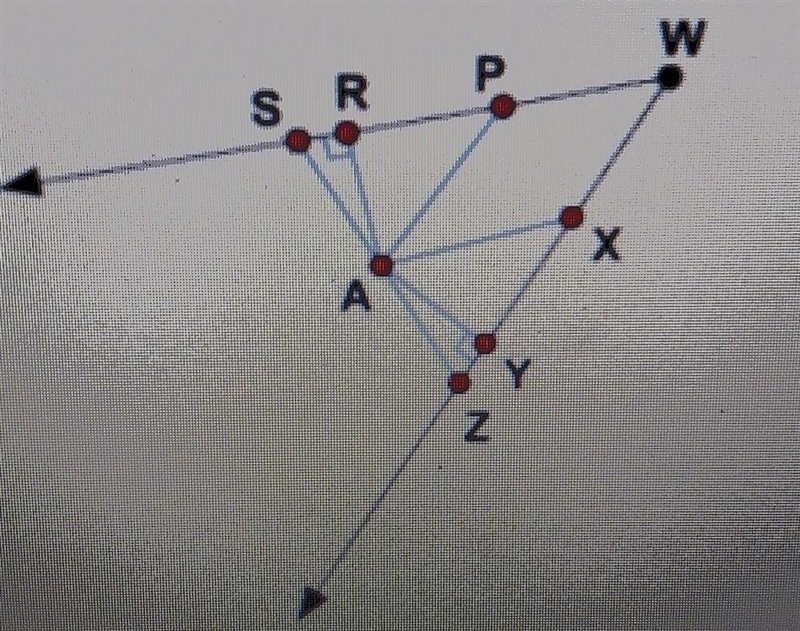 In the diagram below, which distances would need to be the same in order for point-example-1