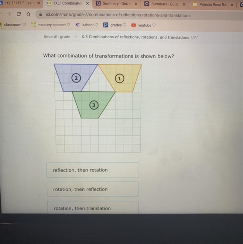 What combination of transformations is shown below?-example-1