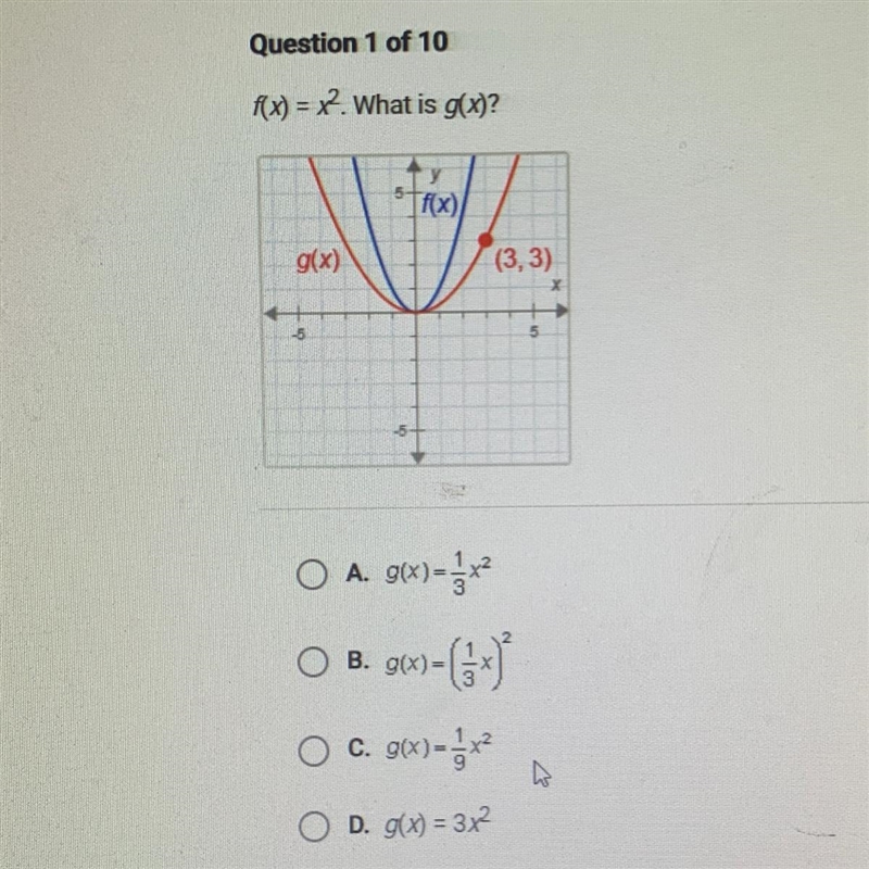 F(x) = x^2. What is g(x)? pls help-example-1