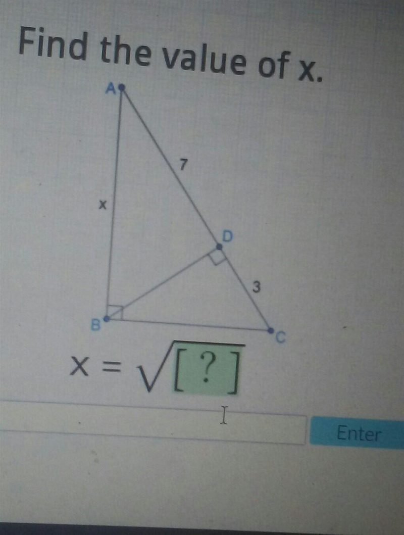 Find the value of x. X = ?​-example-1