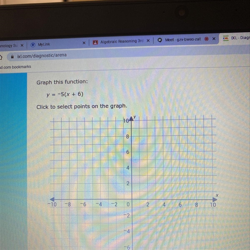 Graph this function : y= -5(x+6)-example-1