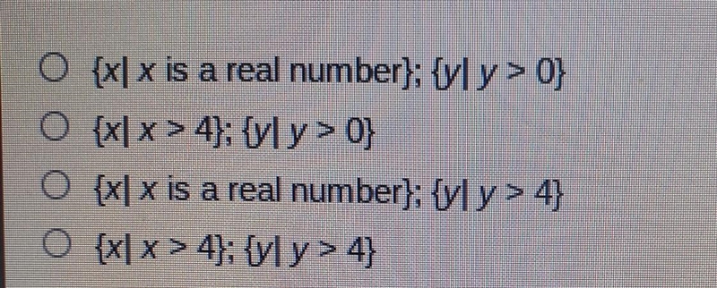 What are the domain and range of the function f(x)=4(3√81)^x? ​-example-1