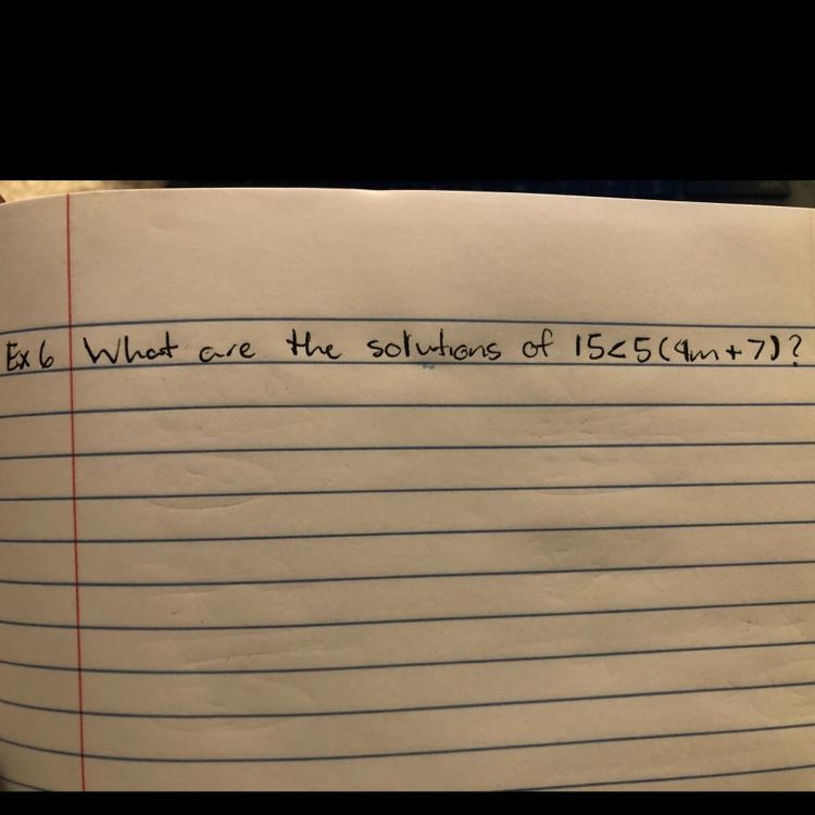 What are the solutions of 15<5(4m+7)?-example-1