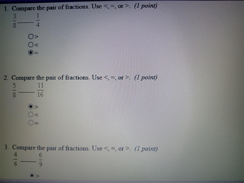 Okay so the choices of answers are the same on all three and I do need answers for-example-1