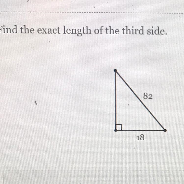 Find the exact length of the third side. 82 18-example-1