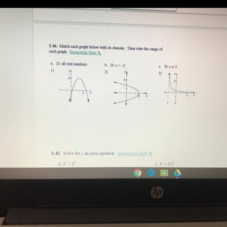 What is the domain and range of these graphs ?-example-1