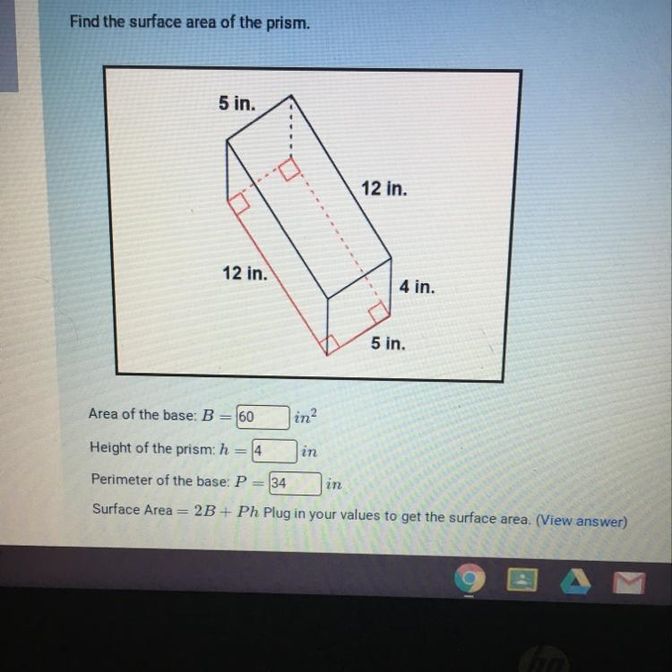 Find the surface area of the prism. Help please-example-1