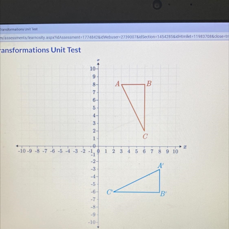 What is the mapping notation that will transform triangle ABC to triangle A'B'C'?-example-1