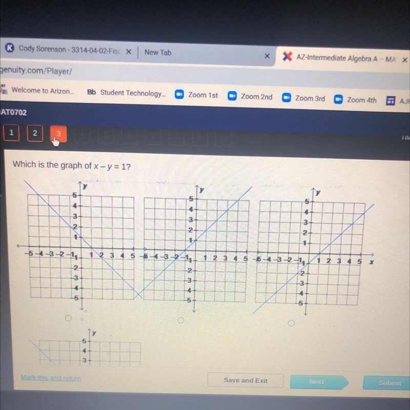 Which is the graph of x - y = 1-example-1