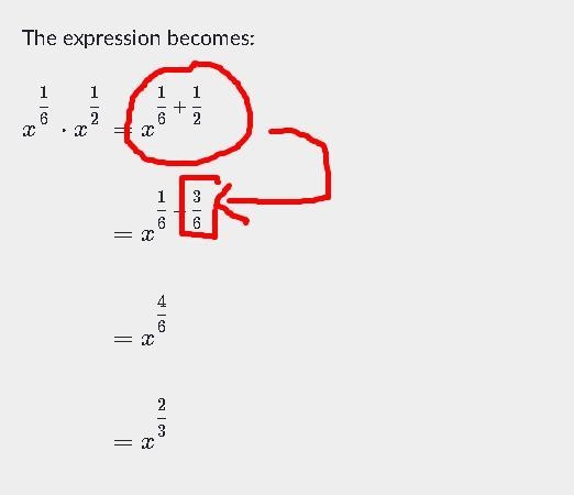 (20 PTS) Can someone please tell me how did 1/2 became 3/6?-example-1