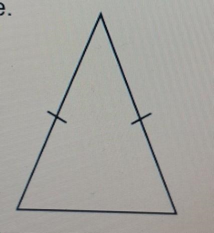 Here is an isosceles triangle. Choose the true statements. A. The triangle has two-example-1