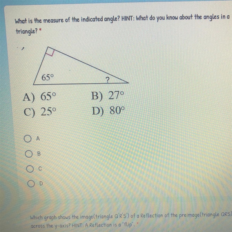 What is the measure of the indicated angle?-example-1