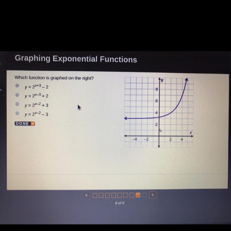 Which function is graphed on the right?-example-1