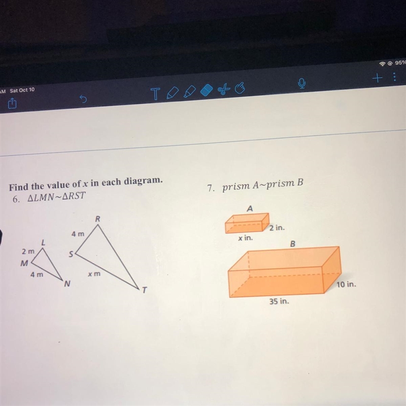 Find the value of x in each diagram.-example-1