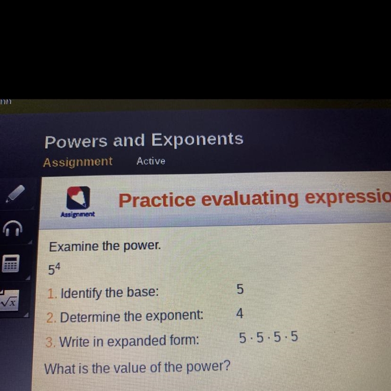 What is the value of the power-example-1