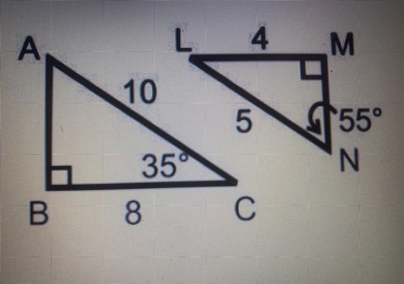 HELP ASAP PLEASE Given that these two triangles are similar, what is the measure of-example-1