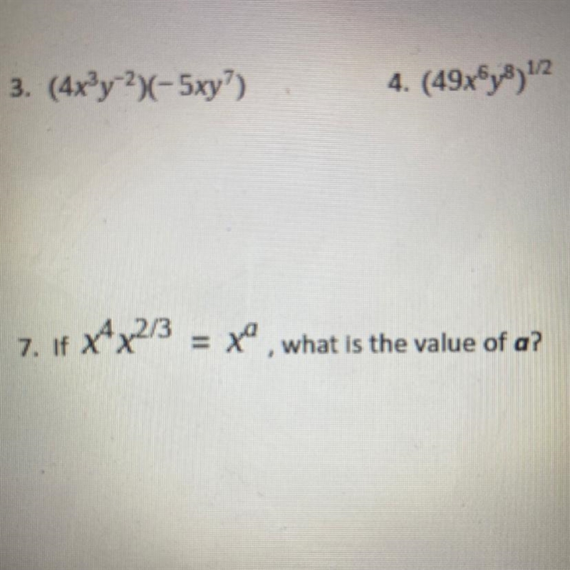 If x4x2/3=x^awhat is the value of a? (Number 7)-example-1