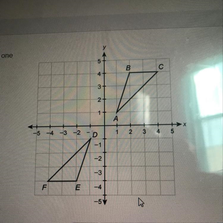 Triangle ABC was transformed to be triangle DBP using one transformation What transformation-example-1