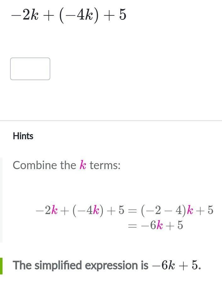 I don't understand this problem...like how to combine the k terms or how to get the-example-1