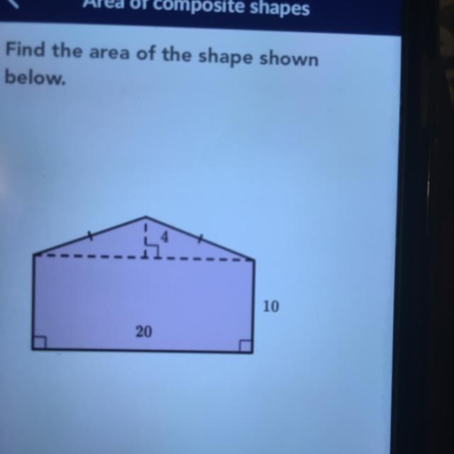 Find the area of the shape shown below.-example-1