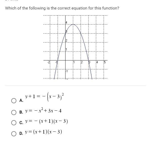 HELP PLZ!!! Which of the following os the correct equation for this function?-example-1