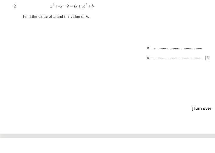 Find the value of a and the value of b-example-1