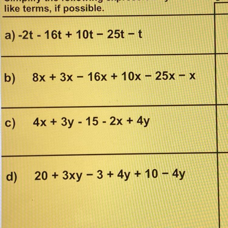 I need to simplify each expression. Can someone please help me-example-1