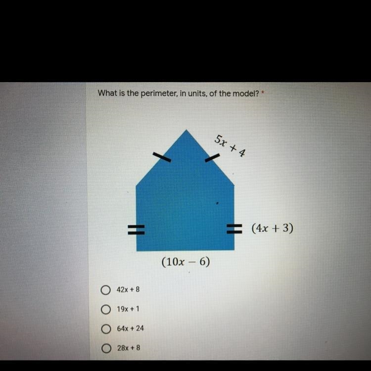 What is the perimeter, in units, of the model?-example-1