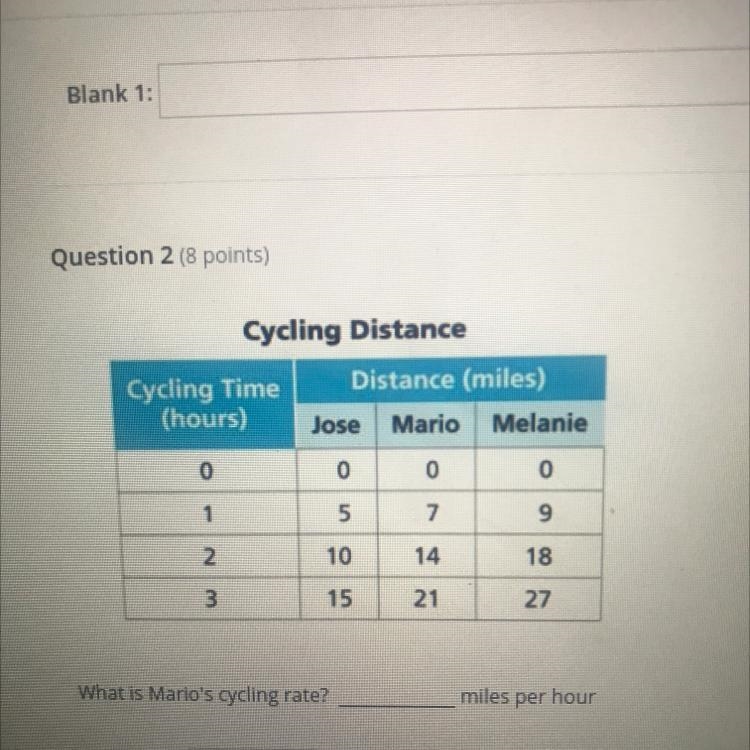 What is Mario's cycling rate? miles per hour-example-1