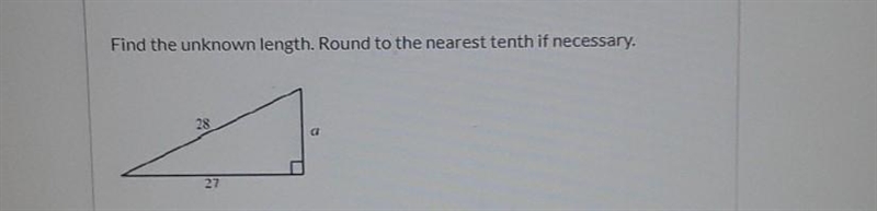 Find the unknown length. Round to the nearest tenth if necessary.​-example-1